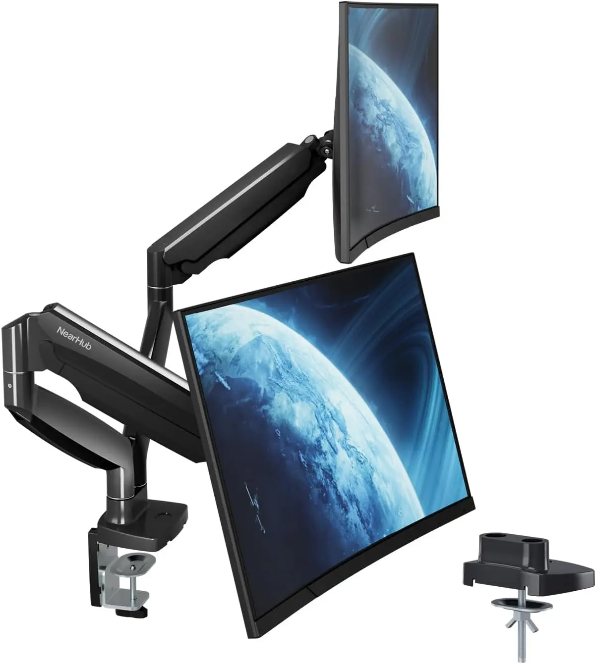 Dual Monitor Arm - Curved Monitor Mount Dual Monitor Arm