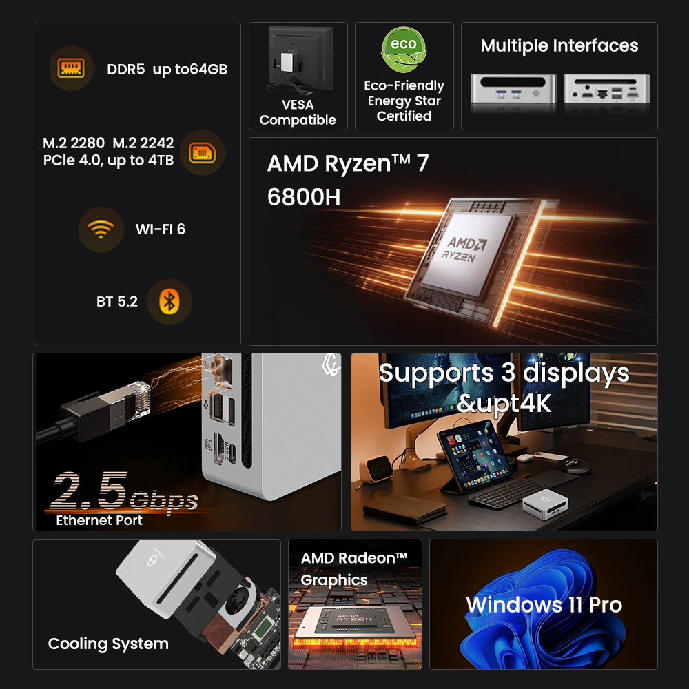 Windows 11 DDR5 6400Mhz WIFI6  - Pc Gaming Ryzen avis et prix