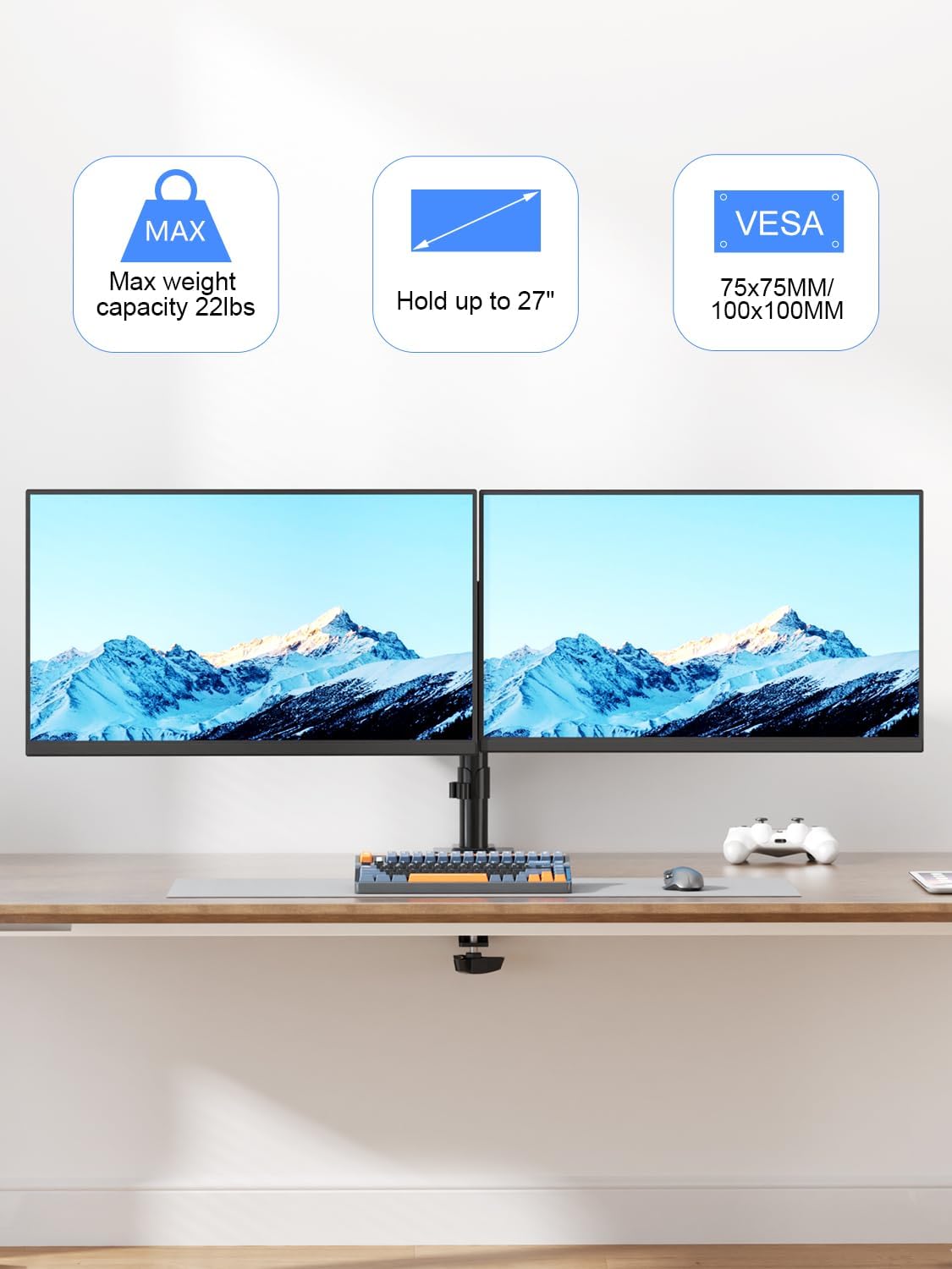 Dual Monitor Desk Mount, Adjus - Dual Monitor Arm avis et prix