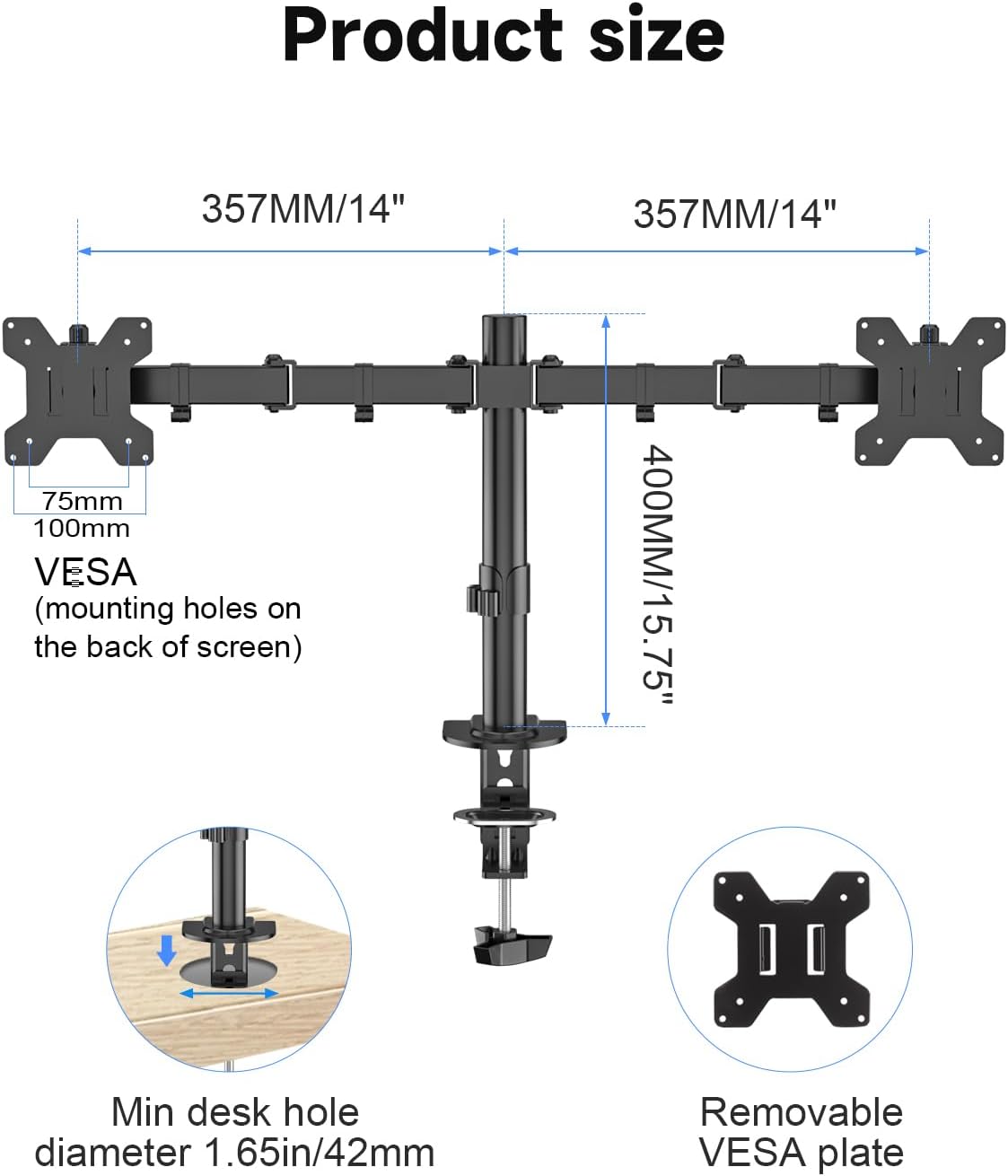 Dual Monitor Desk Mount, Adjus - Dual Monitor Arm avis et prix