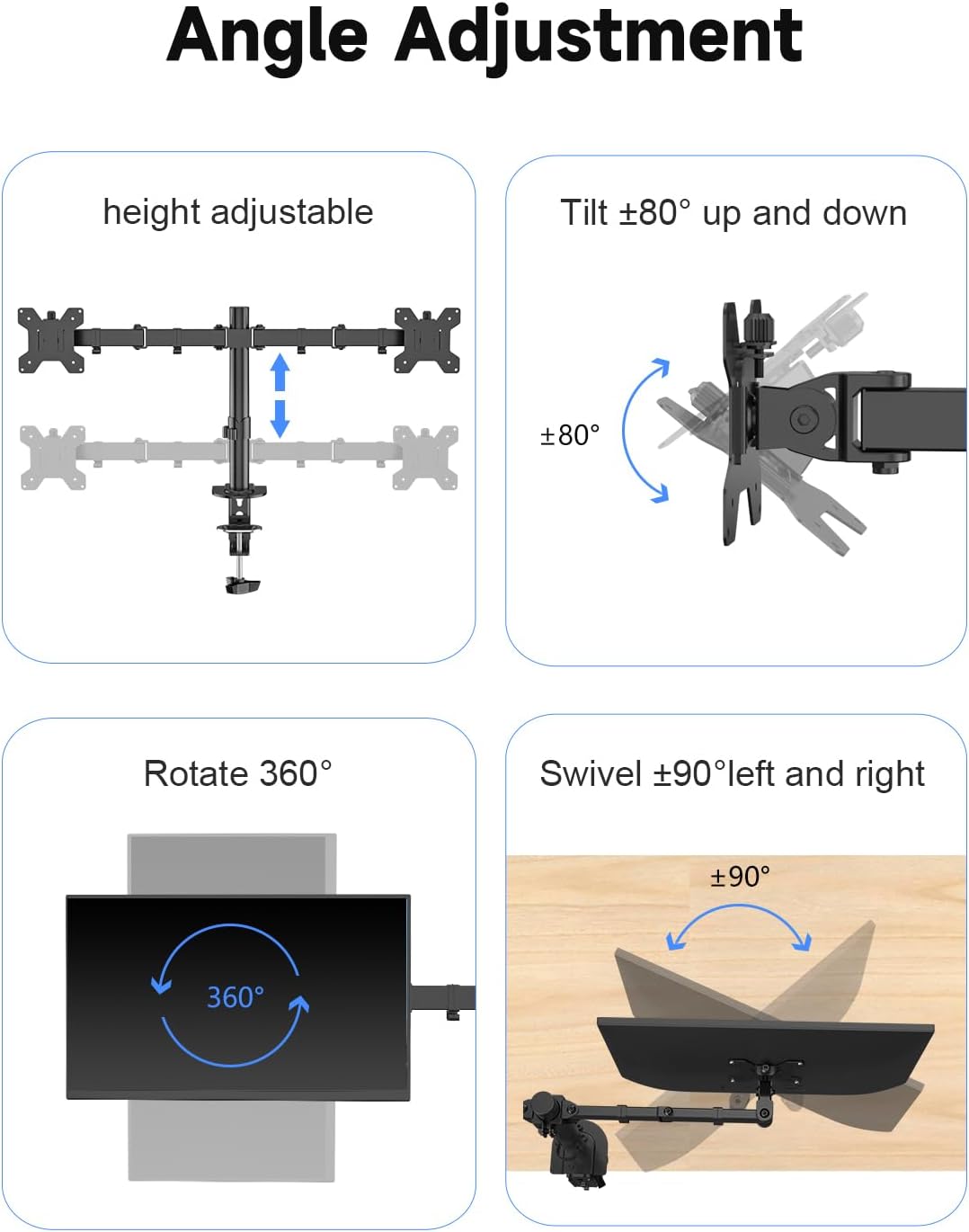 Dual Monitor Desk Mount, Adjus - Dual Monitor Arm avis et prix