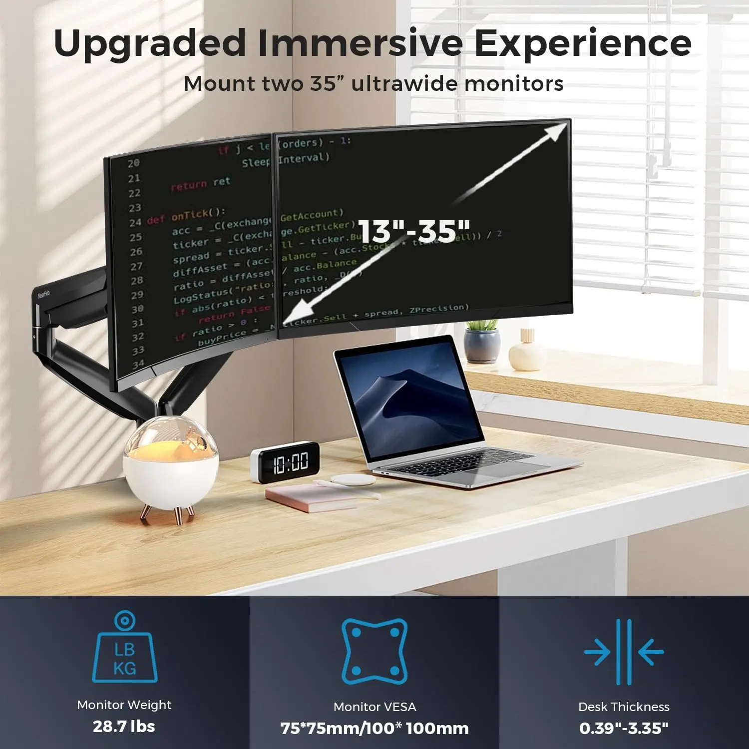 Curved Monitor Mount Dual Moni - Dual Monitor Arm avis et prix