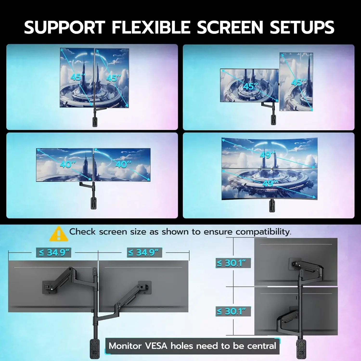 Dual Monitor Wall Mount for 17 - Dual Monitor Arm avis et prix